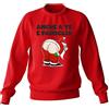 t-shirteria Felpa Girocollo Rossa Natale - Anche a Te e Famiglia - Simpatica - Divertente - Natalizio - Felpe Natalizie - Regali Natalizi