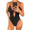 WNBHHDZT Costume Da Bagno Sexy Da Donna Con Scollo A V Profondo Tie-Dye Cut-Out Body Con Sgambatura Alta,Nero,M