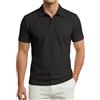 Generic Polo Bianca Uomo Polo da Golf per Uomo Classica a Maglia in Tinta Unita Traspirante Comoda Casual a Maniche Corte da Indossare Tutti i Giorni Camicia Ricamato Colletto Polsino a Costine Ufficio