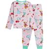 Disney - Pigiama lungo per bambine principesse, set completo 100% cotone, biancheria da notte per bambini, rosa, 5-6 Years