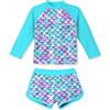 ALISISTER Costume da Bagno per Bambine, Due Pezzi, a Maniche Lunghe, con Protezione UPF50, Set da Nuoto per Bambine, Costume da Bagno per Bambini, 4-10 Anni