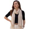 LA FERANI Sciarpa estiva da donna, 100% cashmere, sottile, 200 x 70 cm, leggermente trasparente, bianco, nero, fazzoletto pashmina, per estate, primavera, casual, business, stile, regalo per voi