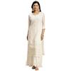 Sambhav Quilt Hub Abito da donna in georgette Anarkali Lucknowi Chikankari etnico Kurta dritto Kurti Kurta tunica abito, Crema, XX-Large