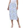 Yuiboo Gonna longuette da donna a vita alta blu chiaro acquerello lilla con fessura per il lavoro, Multicolore, XX-Large
