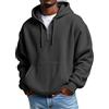 Generico Felpa Uomo con Cappuccio Invernale con Mezza Zip - Hoodie Girocollo Casual da Confortabile, Felpe a Taglio Largo con Tasche e Polsini Elastici