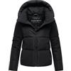 Navahoo Giacca invernale da donna, calda, trapuntata, con cappuccio rimovibile, cuore ghiaccio, XS-XXL, Nero , L