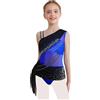 inhzoy Body Ginnastica Ritmica Bambina Balletto Body Danza Classica Ballerina Abito da Pattinaggio Artistico Vestito da Ballo Lirico Contemporaneo Latino Senza Maniche Blu 15-16 anni