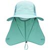 WANYING Unisex Cappello da Sole Safari con Protezione per Collo 25cm Extra Lunga e Tesa Larga da 11cm Protezione UV Traspirante Cappello da legionario per all'aperto Pesca Campeggio - 56-60 Turchese