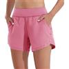 WILLIT Pantaloncini da donna Quick Dry Swim Board da 5 a vita alta, con tasche foderate, grigio.