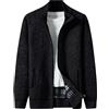 Générique Cappuccio Autunno e Inverno Uomo Casual Stand e Pile Addensato Caldo Maglia Cardigan Maglione Cappotto Felpe Uomo con Cerniera, Le Noir, 4X-Large
