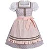 Sunny Fashion Ragazze Tedesco Dirndl Vestito S per Oktoberfest Bavarese Annata Rosa 6-12 Anni
