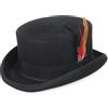 GEMVIE Cappello a cilindro da uomo, 100% lana, cappello a cilindro in raso, foderato in raso, colore: nero
