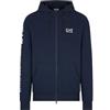 EA7 Emporio Armani Felpa con Cappuccio Logo Series in Cotone da Uomo (IT, Testo, S, Regular, Regular, Blue)