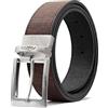 Corkor Cintura vegana reversibile in sughero | 1 3/8 di pollice (35 mm) di larghezza | colore nero marrone, Marrone, 38 (Waist 34-36) - L