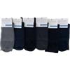 PEZZINI 6 paia calza sanitario corto filo scozia, polsino senza elastico, colori e taglie assortite (42-44)