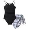 Cuddomper Costume da bagno intero per ragazze, con copertura in rete, spalline regolabili, taglia 7-16