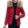 Generic Cappotti invernali caldi da donna, giacche alla moda, vestibilità slim, trapuntate, spesse, foderate in pile, con cappuccio in pelliccia