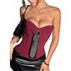 Sukiglam Corsetto Donna Cravatte Corpetto Top a Tubo Senza Spalline Bustier Sexy Bustino Senza Maniche Canotta Estivi Maglietta Corto Elegante Bustino Shapewear Aderente Y2K Tank Tops da Festa