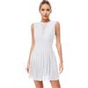 inhzoy Abito da Pattinaggio Artistico Donna Vestito da Balletto Danza Classica Moderna Senza Maniche con Strasss Body da Ginnastica Costume da Ballo Lirico Contemporaneo Bianco XL