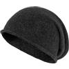 Villand Cappello Slouchy in Cashmere al 100% per Donne, Morbida Cuffia in Cashmere Calda per Signore (Grigio Scuro)