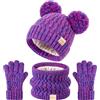 Tontuland Set Cappello, Sciarpa e Guanti Invernali per Bambini Cappello con Pompon Foderato in Pile Caldo per Bambini dai 3 ai 9 Anni, Perfetto per maschietti e femminucce