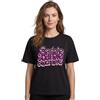 Barbie T-Shirt a Raggio Womens Ladies Fashion Bambole Logo Pink Crop Top
