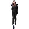 Generic Tuta da sci da donna, tuta da neve per donna, elegante set giacca e pantaloni con cappuccio per sport all'aperto, tuta da neve casual impermeabile antivento per snowboard tinta unita calda invernale