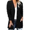 Generico Cardigan Lungo Donna Invernale Autunno Cardigan Lavorato a Maglia Comodo Caldo Giacca In Maglia Elegante Lana Curvy Maglione Aperta Davanti Traforato Taglie Forti Golfino Sciolto Manica Lunga
