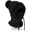 AYPOW Cappelli e Sciarpe Caldo Invernali a Maglia Donna Inverno, Passamontagna e Maschera in Pile Termico 3 in 1 Antivento Balaclava Scaldacollo Cappello Sciarpa con Cappuccio per Sci Outdoor