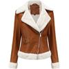 Generic Cappotto invernale da donna in pelliccia sintetica di montone, giacca corta in pelliccia sintetica, giacca calda foderata sherpa