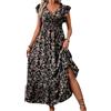 LOKLNEYK Vestito Lungo Estivo Donna Vestiti Estivi Donna Curvy Mezze Maniche Mini Elastico Bianco Cotone Casual Maniche Lunghe Lino Comodi Abbigliamento 11#Nero L