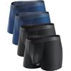DAVID ARCHY Boxer Uomo Micro Modal Slip Doppio Taschino Separato Intimo Morbido Lusso Trunks Confezione Multipla (IT, Testo, XXL, Regular, Regular, 4, Nero+Blu Trunks)