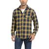 Yukiuiny Camicia Flanella a Quadri 100% Cotone per Uomo Maniche Lunghe - Blusa Casual con Chiusura a Bottoni(Giallo, XL)