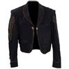 Fashion_First Mens C'era una volta in Messico Costume classico nero camoscio occidentale moda vera pelle bovina giacca da motociclista, Nero , L