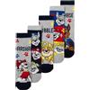 United Labels Paw Patrol - Calzini per bambini, calzini da ginnastica per bambini, confezione da 5, multicolore, 31-34