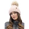 Vivisence Cappello Invernale alla Moda con Pom-PON Ecologico Fodera in Pile Antistatico E Filato Caldo E Spesso Perfetta vestibilità Ideale per Le Giornate Fredde, Rosa,Taglia Unica