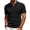 Les umes Polo da uomo a maniche corte maglia scollo a V tè estate casual traspirante polo