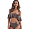 Lovelegis Costume Donna Vita Alta - Pin up - Bikini - Sexy - Due Pezzi - Fascia - Colore Marrone - Top - Moda Mare - tg XL - Idea Regalo Natale e Compleanno