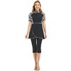TaissBocco Rash Guard da Donna Costume da Bagno Modesto per Ragazze Manica Corta Bikini Costumi da Bagno da Surf Burkini