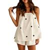 BIKETAFUWY Set da donna estivo, vestito 2 pezzi, coordinato set, top senza maniche, pantaloncini in vita elastica | motivo a pois, taglio ampio, trama tessuta, tasche | estate, spiaggia, vacanze, viaggi, tempo