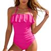 Generico Costumi da Bagno Donna Intero Modellante, Costume Intero Donna Contenitivo, Mare Swimsuit Taglie Forti Curvy Costumi Brasiliana Push Up Vita Alta Trikini Piscina da Bagno Modellante Fucsi