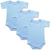 BINIDUCKLING Body da bambina, confezione da 3, a maniche corte, tinta unita, Azzurro, 12-18 Monate