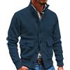 Duohropke Cardigan da uomo con scollo a V, con chiusura a bottoni e tasche, maglione invernale alla moda, per attività all'aria aperta, Blu scuro, L
