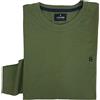 Coveri T-Shirt Uomo Manica Lunga Tinta Unita 100% Cotone Taglie Forti 3XL 4XL 5XL 6XL (5XL - Verde Militare)