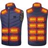 Generico Gilet Riscaldato Uomo Donna, 17 Zone Giubbotto Termico 3 Regolabile Temperature, Giacca Riscaldata per Sci, Pesca, Trekking, Campeggio, Lavabile(Blue,L)
