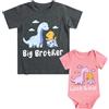 Funnycokid Set di abiti coordinati fratello maggiore sorella minore per neonati, vestiti per bambina, t-shirt per bambini piccoli, regalo di annuncio, Kid (5T)/Baby (0-3M)