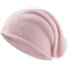 Tinncana Cappello da Donna e da Uomo in Misto Lana e Cachemire con Bordo Arrotolato, Inverno Caldo Morbido Unisex Skull cap Cappello (IT, Testo, Taglia Unica, Rosa)