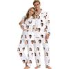 Generico Pigiama Personalizzato Uomo Donna Set con Foto in Seta 2 Pezzi con Top Aperto Davanti e Pantaloni Pigiami Abbinati Coppia Fidanzati Divertente per Casa San Valentino Natale,Festa della Mamma papà