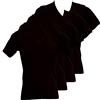 Fontana Calze Fontana Intimo 4 Pezzi Maglia Intima con Maniche Corte e Collo a V da Uomo in Cotone Caldo (Nero, 3XL)