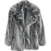 ZhuiKun Cappotto in Pelliccia Sintetica da Donna Giacca in Pelliccia Artificiale Trench Invernale Soprabito Spesso e Caldo - Grigio Argento, XL